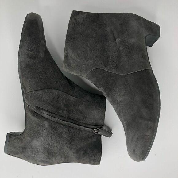 Eileen Fisher Gray Suede Booties Boots Size 9 - Picture 7 of 10